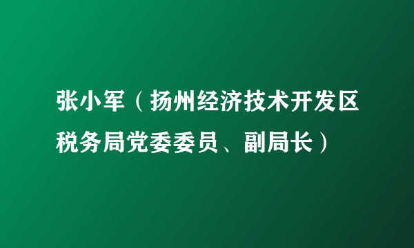 张小军（扬州经济技术开发区税务局党委委员、副局长）