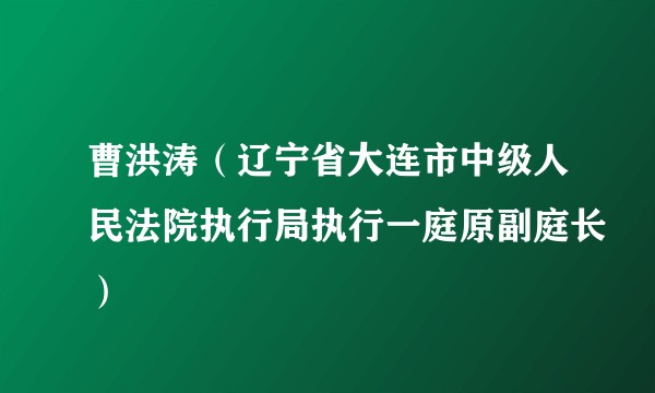 曹洪涛（辽宁省大连市中级人民法院执行局执行一庭原副庭长）