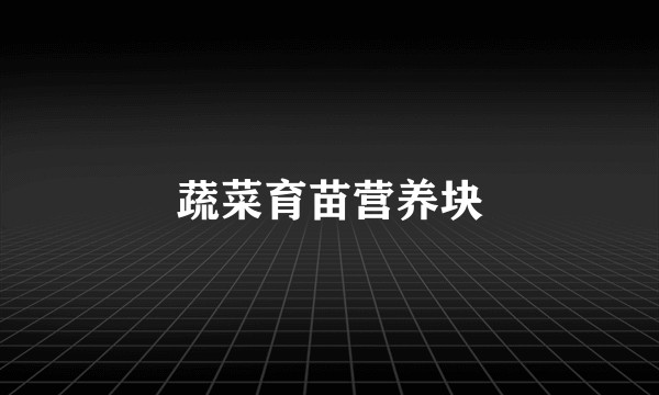 蔬菜育苗营养块