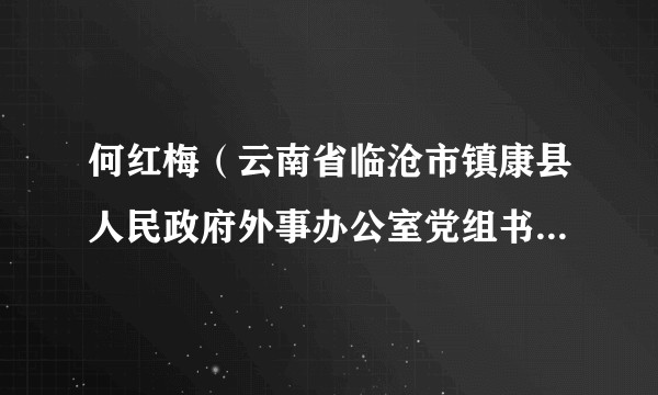 何红梅(云南省临沧市镇康县人民政府外事办公室党组书记、主任)