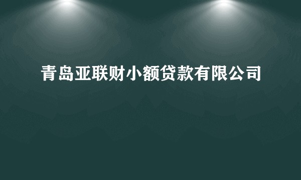 青岛亚联财小额贷款有限公司