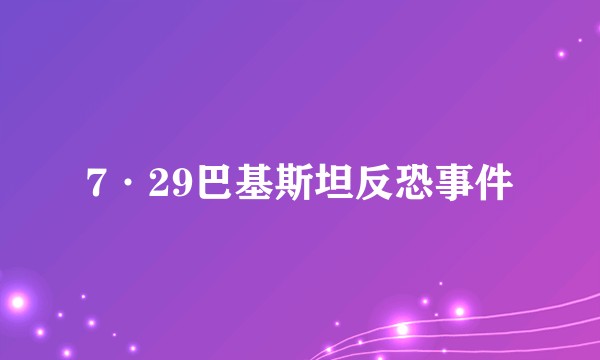 7·29巴基斯坦反恐事件