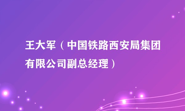 王大军（中国铁路西安局集团有限公司副总经理）