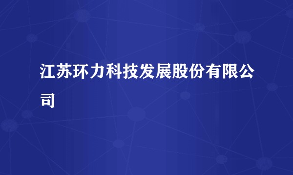 江苏环力科技发展股份有限公司