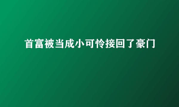 首富被当成小可怜接回了豪门