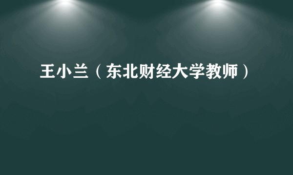 王小兰（东北财经大学教师）