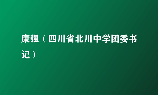 康强（四川省北川中学团委书记）