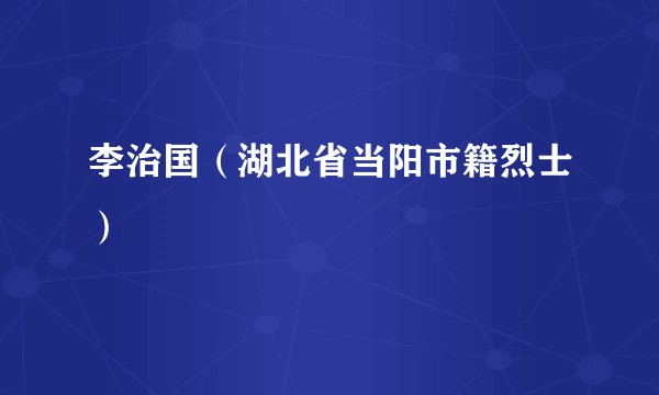 李治国（湖北省当阳市籍烈士）