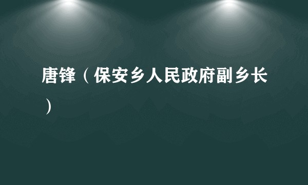 唐锋（保安乡人民政府副乡长）