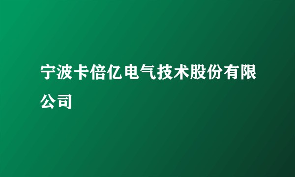 宁波卡倍亿电气技术股份有限公司