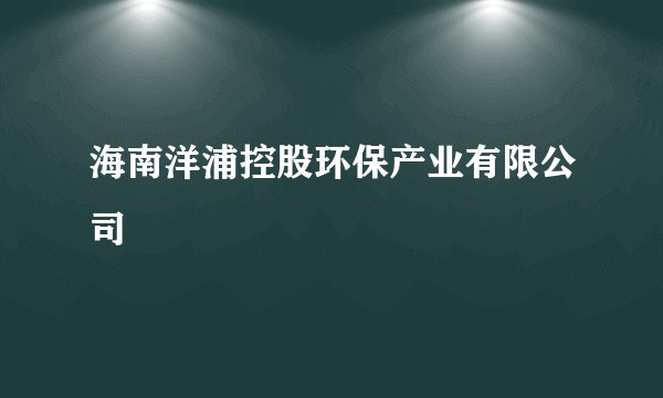 海南洋浦控股环保产业有限公司