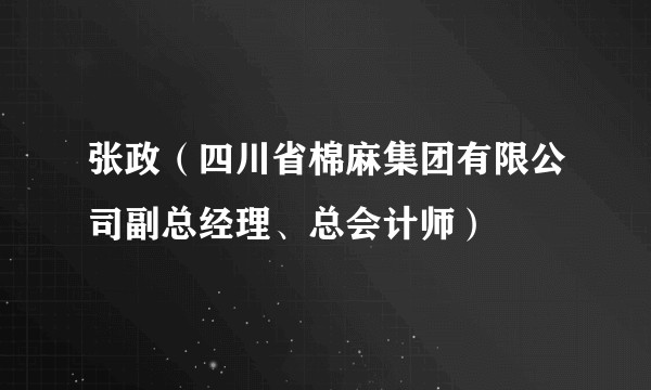 张政（四川省棉麻集团有限公司副总经理、总会计师）