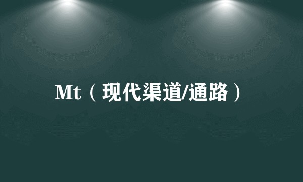 Mt（现代渠道/通路）
