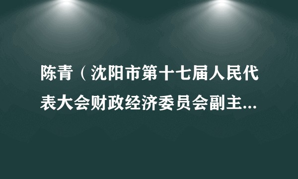 陈青（沈阳市第十七届人民代表大会财政经济委员会副主任委员）