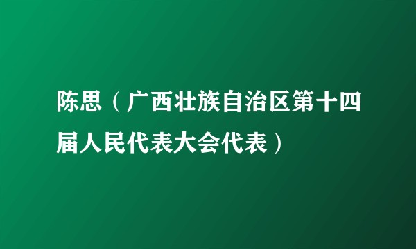 陈思（广西壮族自治区第十四届人民代表大会代表）