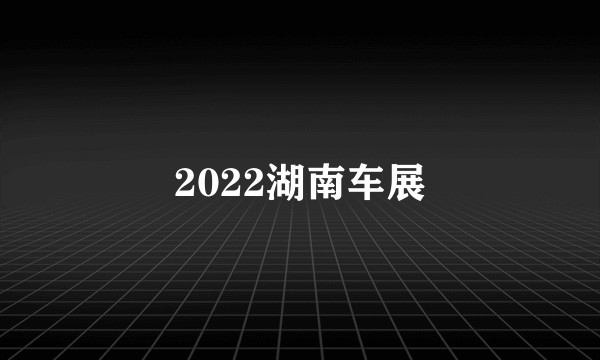 2022湖南车展