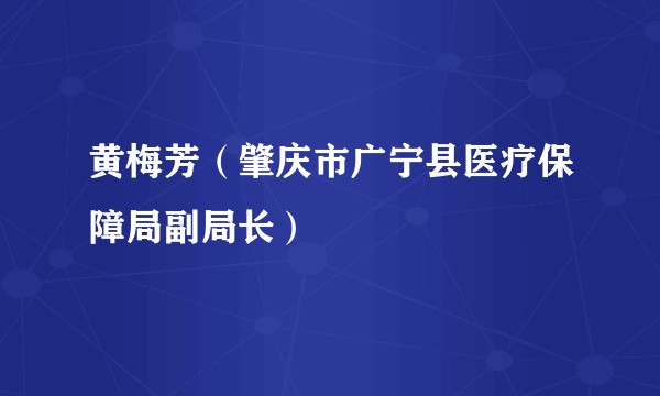 黄梅芳（肇庆市广宁县医疗保障局副局长）
