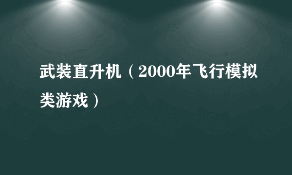 武装直升机（2000年飞行模拟类游戏）