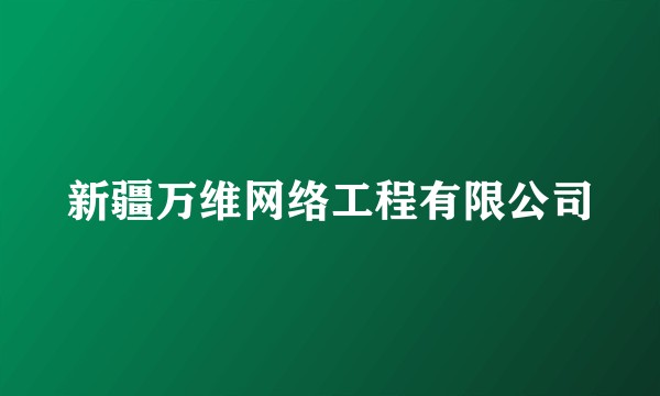 新疆万维网络工程有限公司