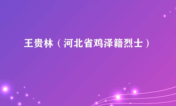 王贵林（河北省鸡泽籍烈士）