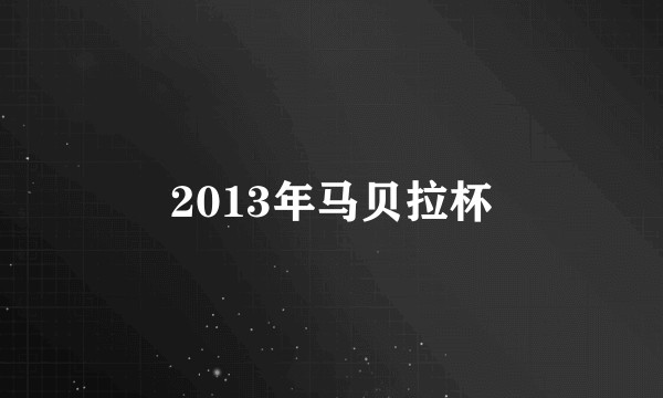 2013年马贝拉杯