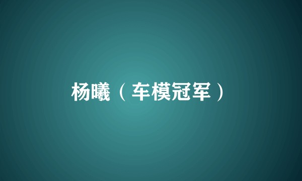 杨曦（车模冠军）