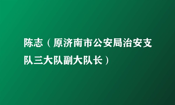 陈志（原济南市公安局治安支队三大队副大队长）