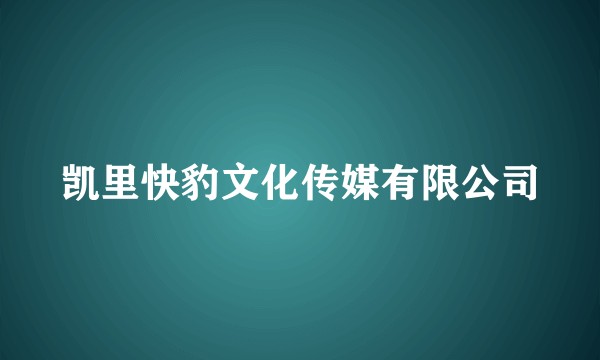凯里快豹文化传媒有限公司