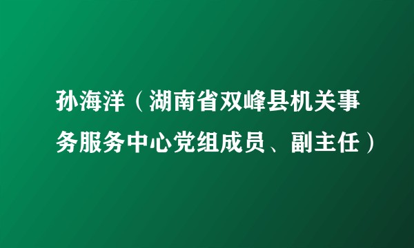 孙海洋（湖南省双峰县机关事务服务中心党组成员、副主任）