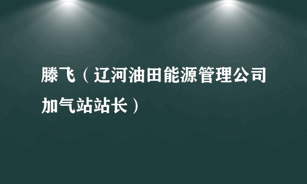 滕飞（辽河油田能源管理公司加气站站长）