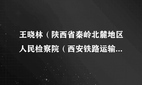 王晓林(陕西省秦岭北麓地区人民检察院(西安铁路运输检察院)副检察长)