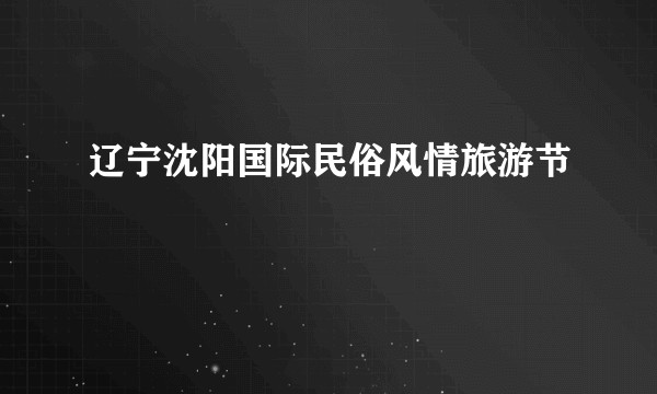 辽宁沈阳国际民俗风情旅游节