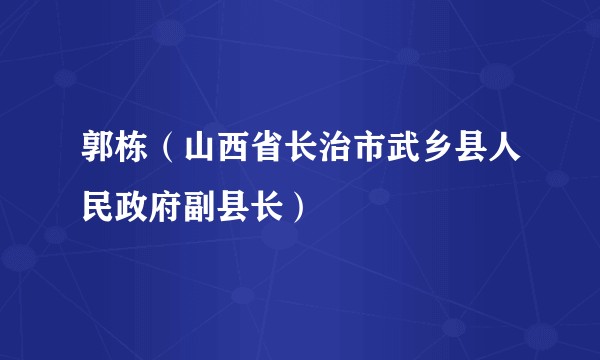 郭栋（山西省长治市武乡县人民政府副县长）