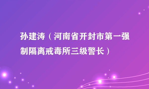 孙建涛（河南省开封市第一强制隔离戒毒所三级警长）