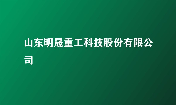 山东明晟重工科技股份有限公司
