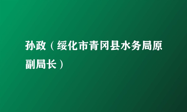 孙政（绥化市青冈县水务局原副局长）