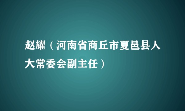 赵耀（河南省商丘市夏邑县人大常委会副主任）