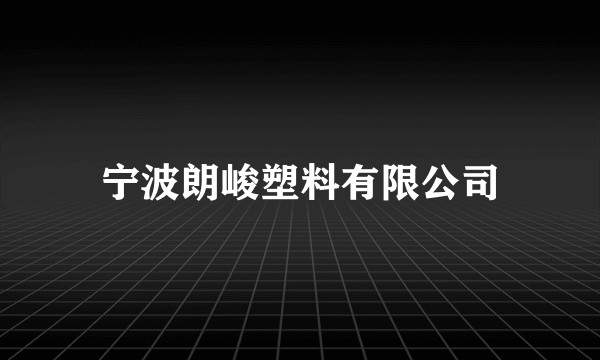 宁波朗峻塑料有限公司