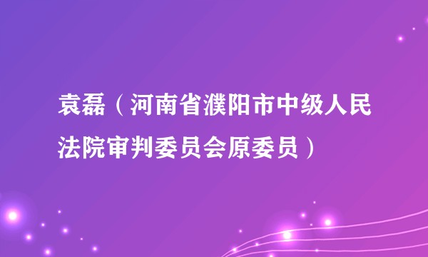 袁磊（河南省濮阳市中级人民法院审判委员会原委员）