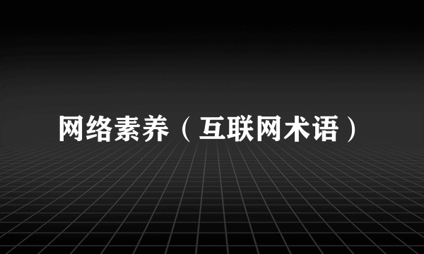 网络素养(互联网术语)