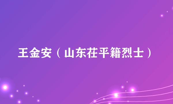 王金安（山东茌平籍烈士）