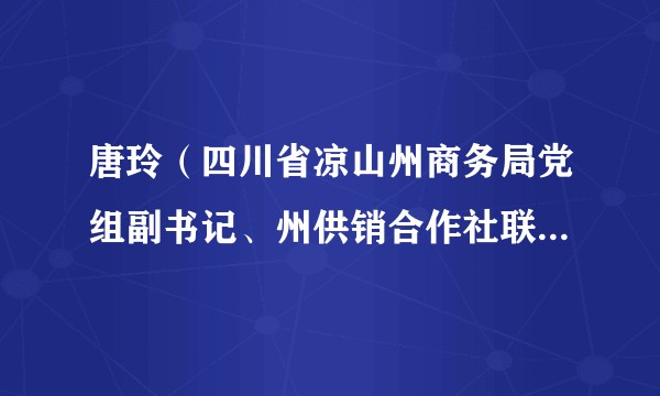 唐玲（四川省凉山州商务局党组副书记、州供销合作社联合社理事会主任）