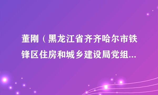 董刚（黑龙江省齐齐哈尔市铁锋区住房和城乡建设局党组成员、副局长）