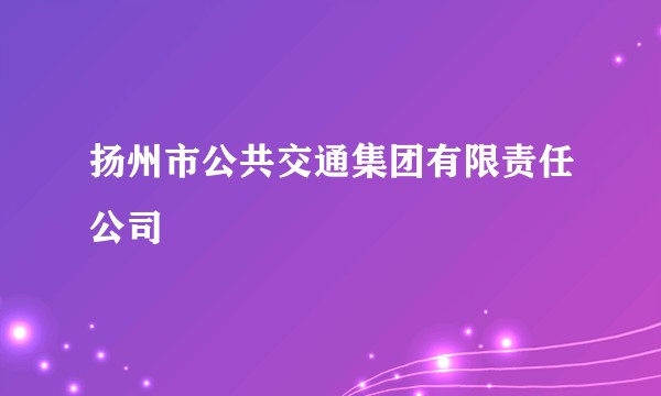 扬州市公共交通集团有限责任公司