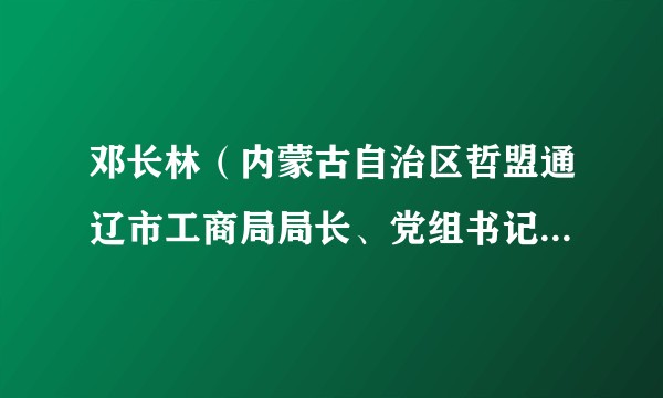 邓长林（内蒙古自治区哲盟通辽市工商局局长、党组书记，通辽市市委委员、市人大代表、市政协常委）