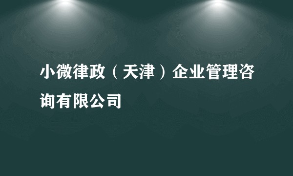 小微律政（天津）企业管理咨询有限公司