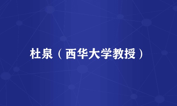 杜泉（西华大学教授）