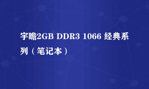 宇瞻2GB DDR3 1066 经典系列（笔记本）