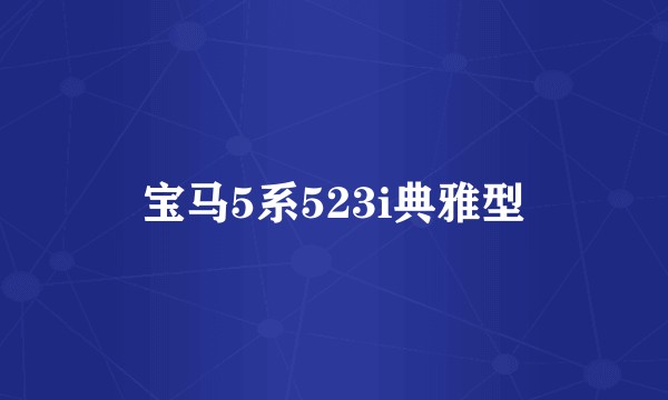 宝马5系523i典雅型
