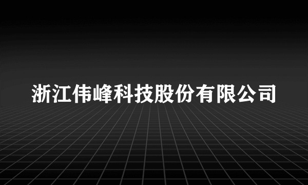 浙江伟峰科技股份有限公司